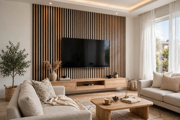 Light Walnut Slat Panel
