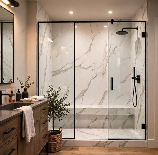 Carrera Marble PVC Shower Panel