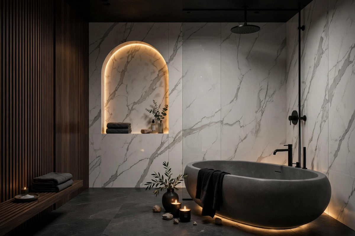 Carrera Marble PVC Shower Panel