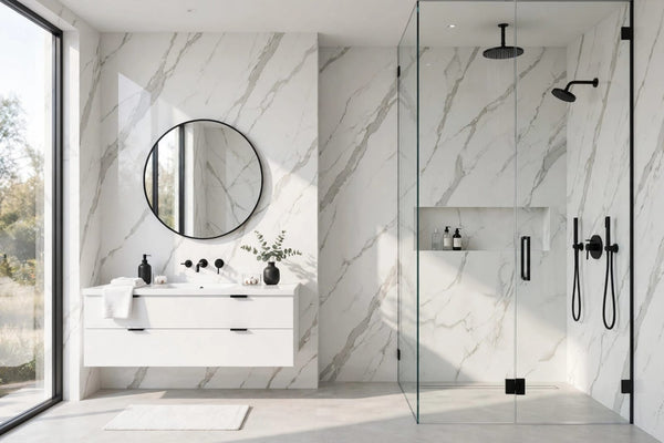 Carrera Marble PVC Shower Panel