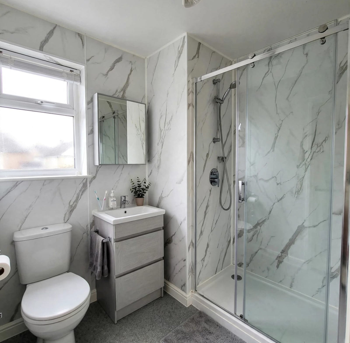 Carrera Marble PVC Shower Panel