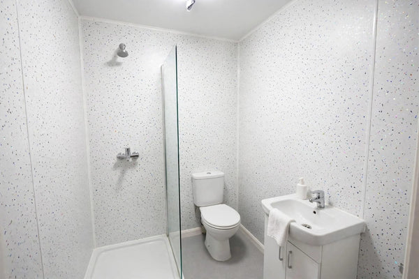 White Sparkle PVC Shower Panel