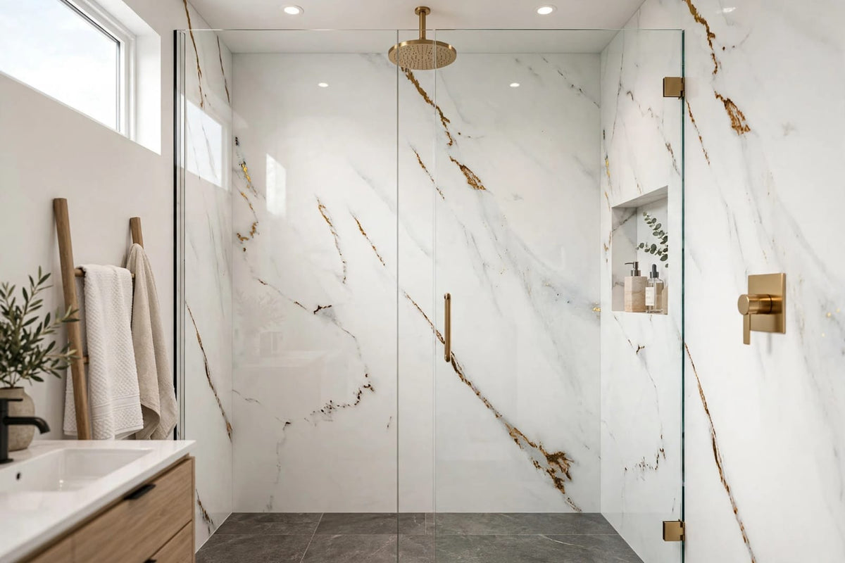 Carrara Gold PVC Shower Panel