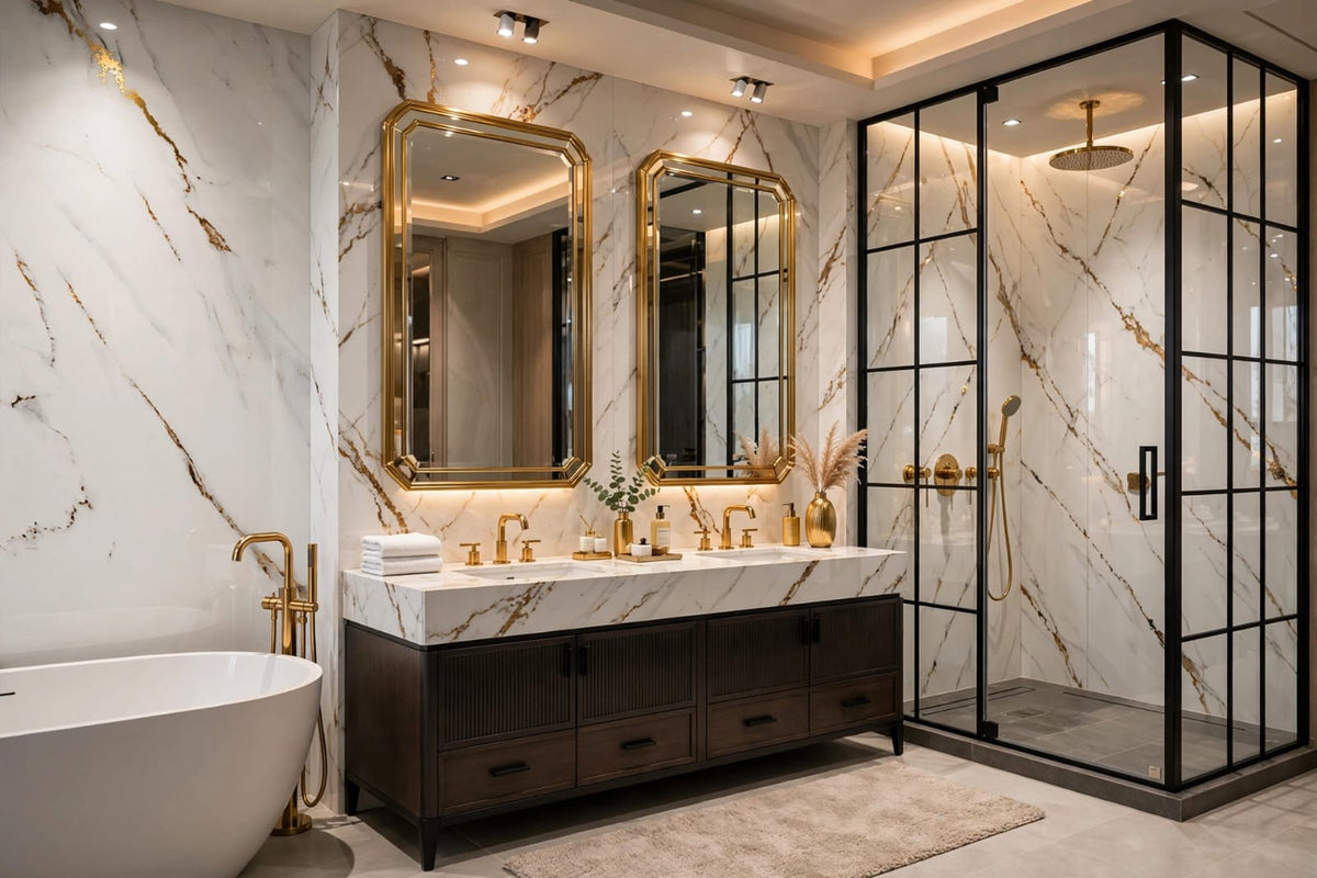 Carrara Gold PVC Shower Panel