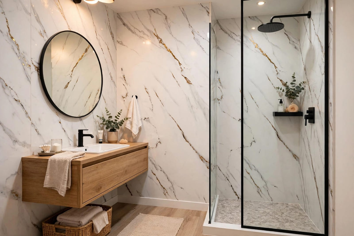 Carrara Gold PVC Shower Panel