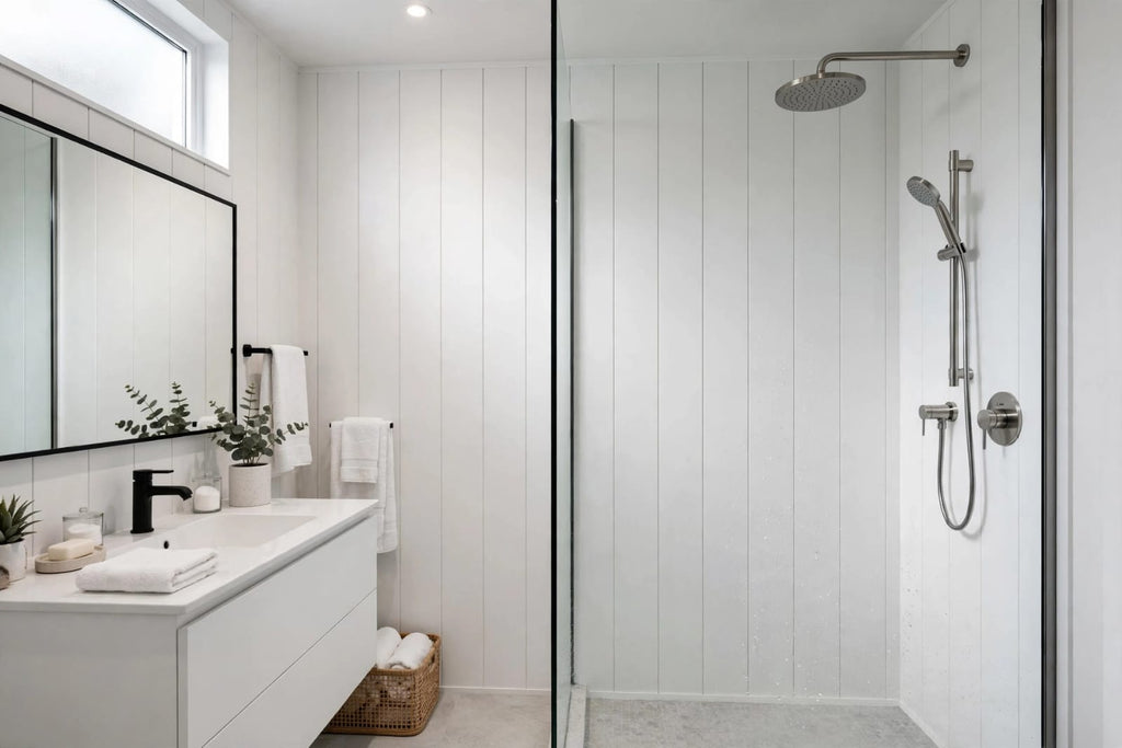 Plain White PVC Shower Panel