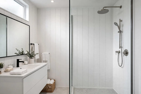 Plain White PVC Shower Panel