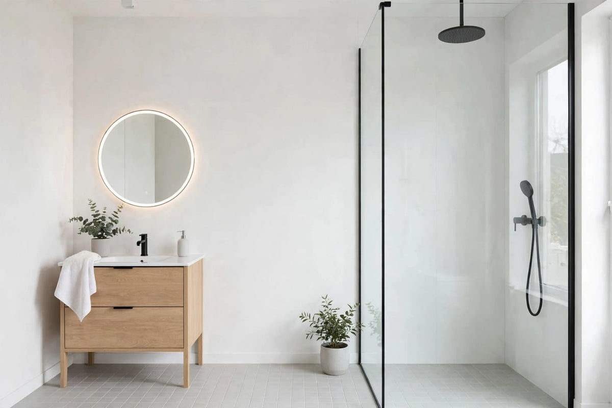 Plain White PVC Shower Panel